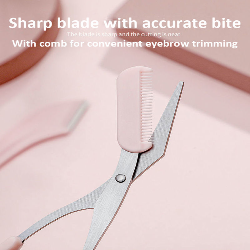Thumbnail: Eyebrow Trimming Knife Face Razor For Women Professional Eyebrow Scissors With C