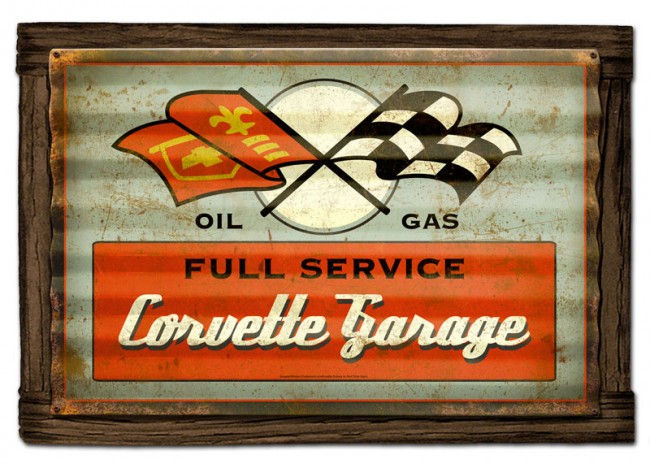Corvette Garage Currugulated Barnwood (GMCC005)