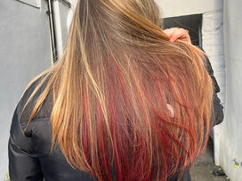Long hair with under colour for a new look