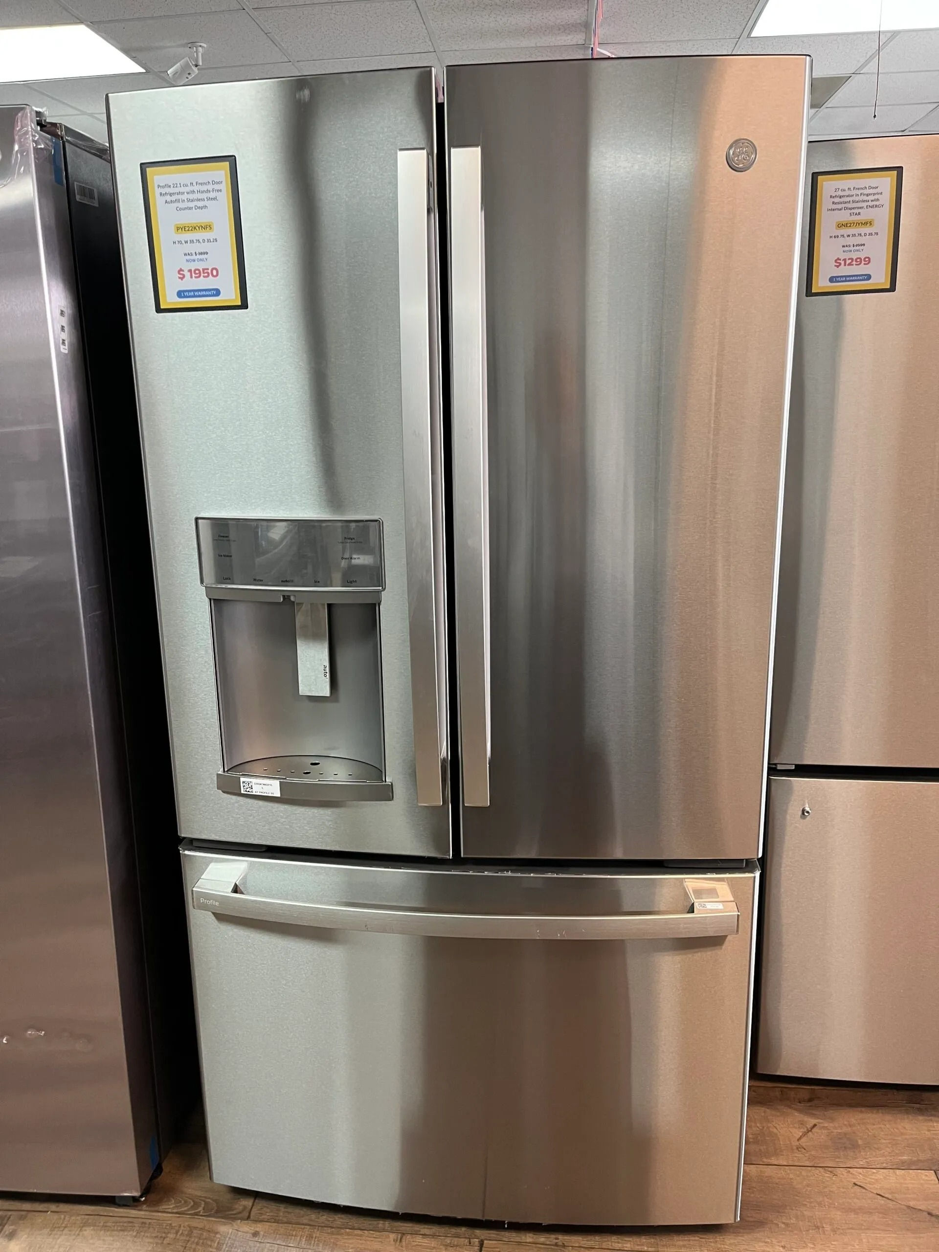 GE 18.6 cu. ft. Counter Depth French Door Refrigerator in Fingerprint Resistant