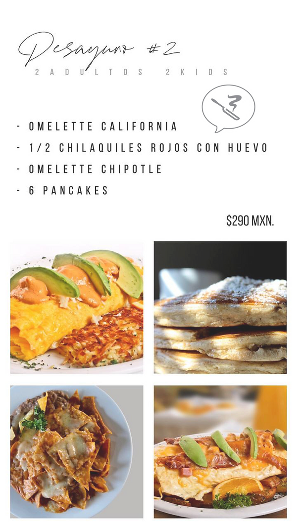 Menú Especial Pancake Place