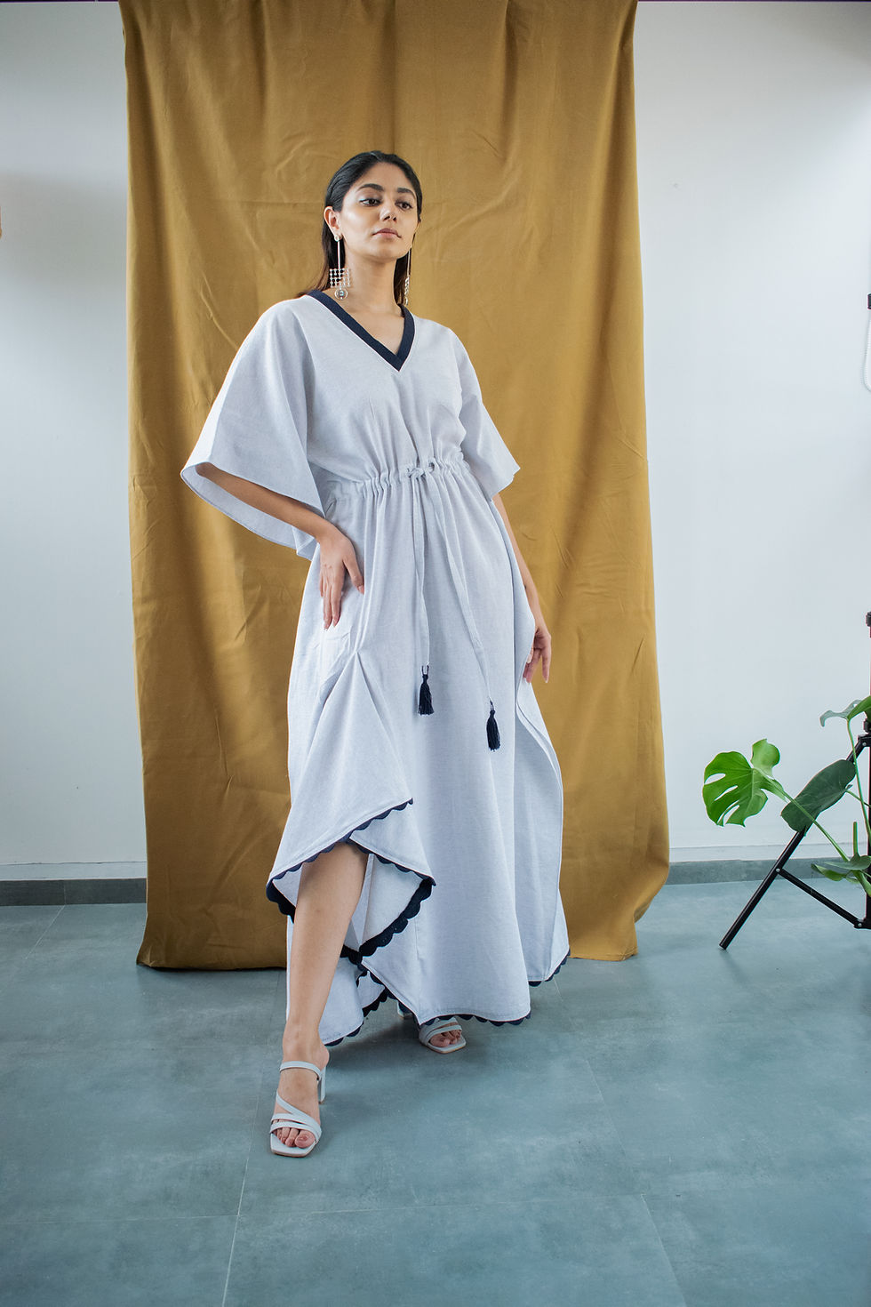 Thumbnail: Greyish Blue Slit Kaftan