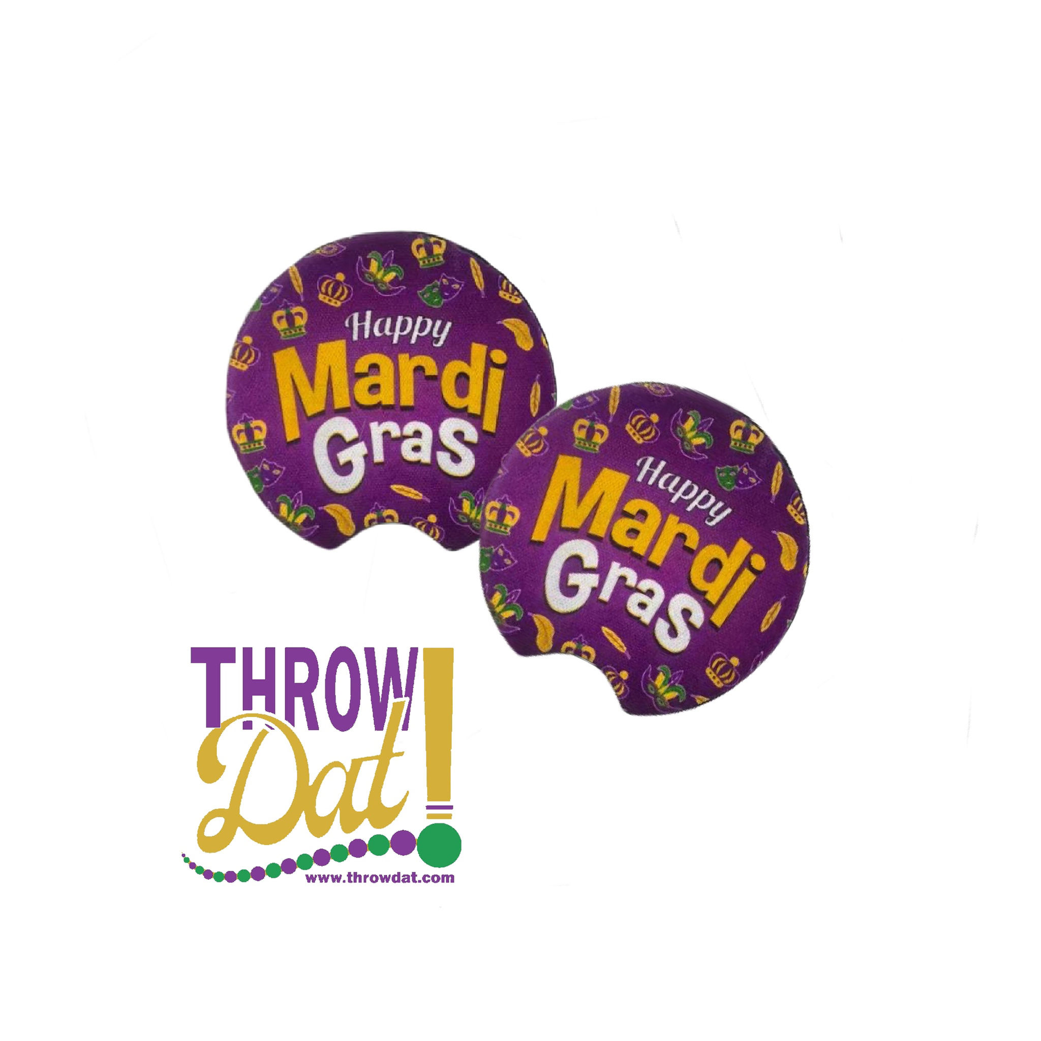 Mardi Gras Neoprene Car Coaster (12 Sets)