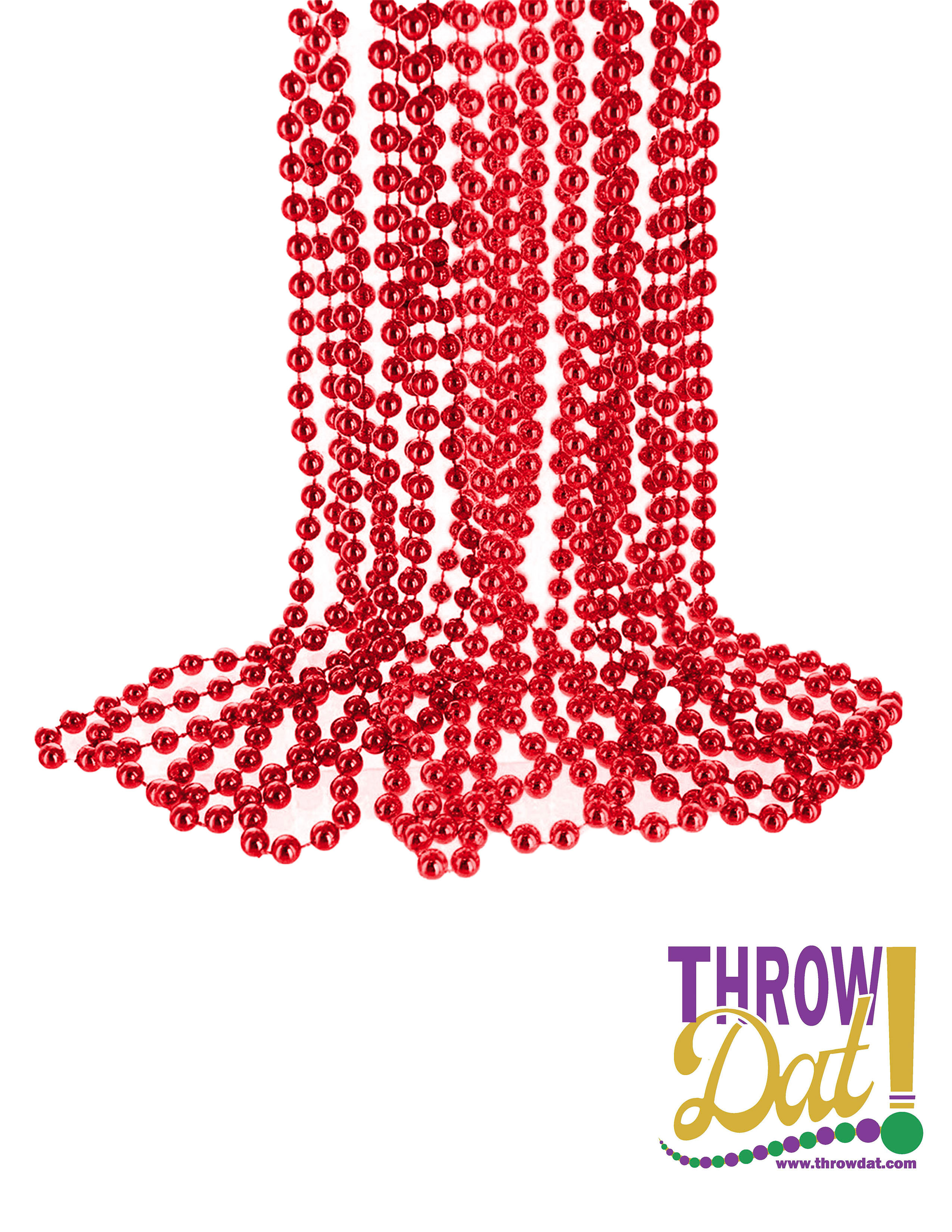 12mm 48" Metallic Beads - Red  - 10 Dozen