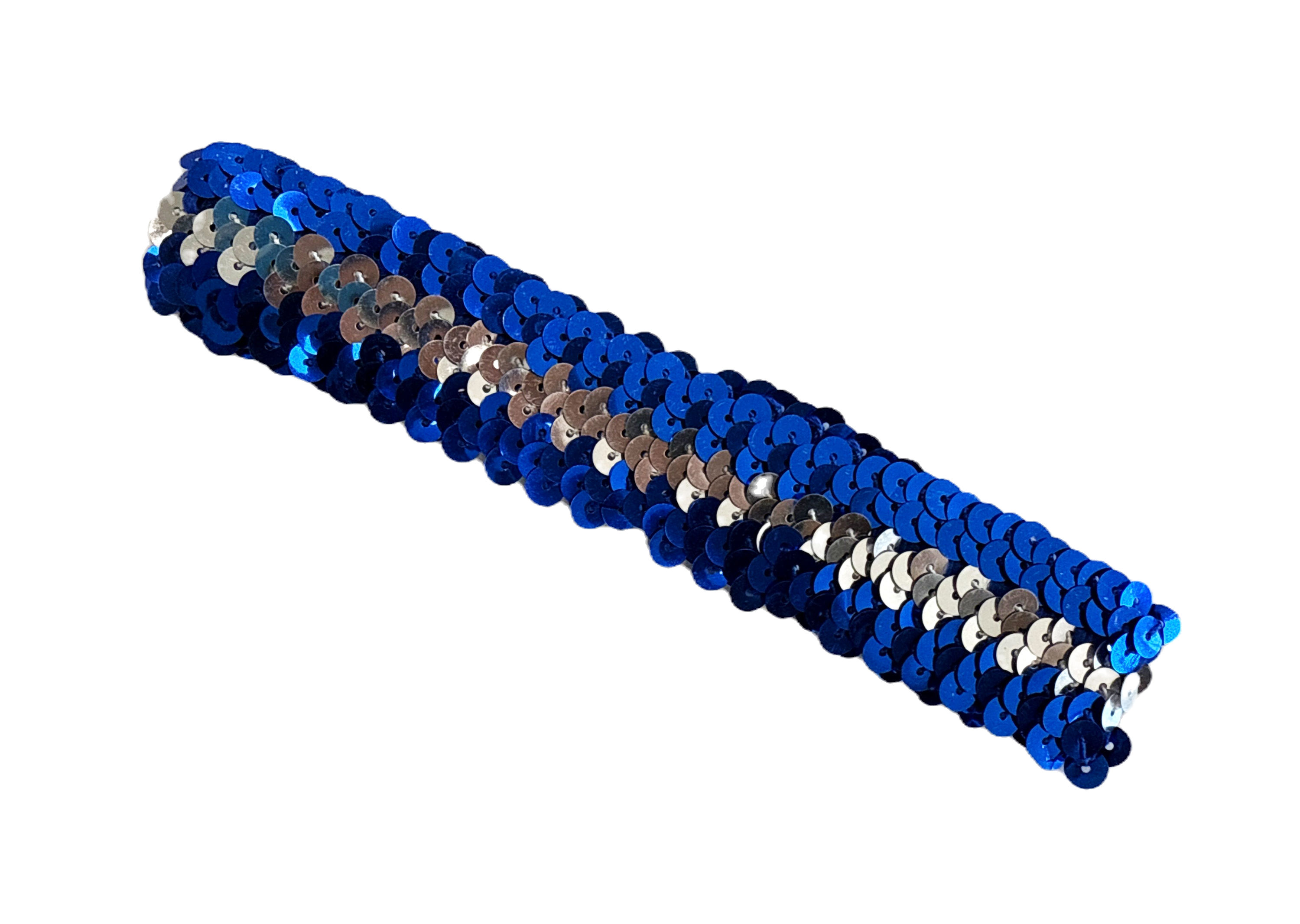 Blue/Silver Sequin Headband - CCSequin010