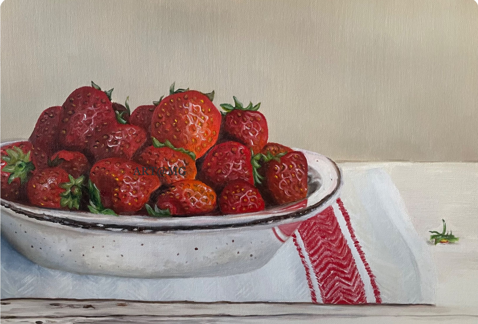 Strawberries with Bowl by Nicola Heather