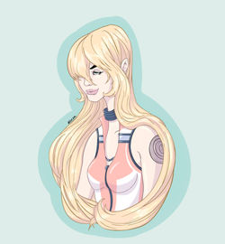 Cherie with her hair down