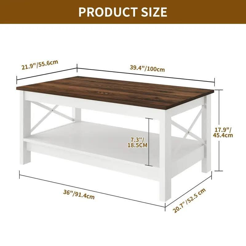 Thumbnail: Brand New - Coffee Table with Open Storage (Brown)