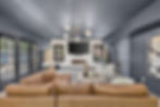 Atlanta real estate photography of a modern dark living room.