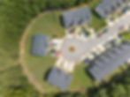Aerial Atlanta real estate photography of a cul-de-sac.