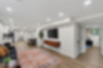 Atlanta real estate photography of a modern basement living room.