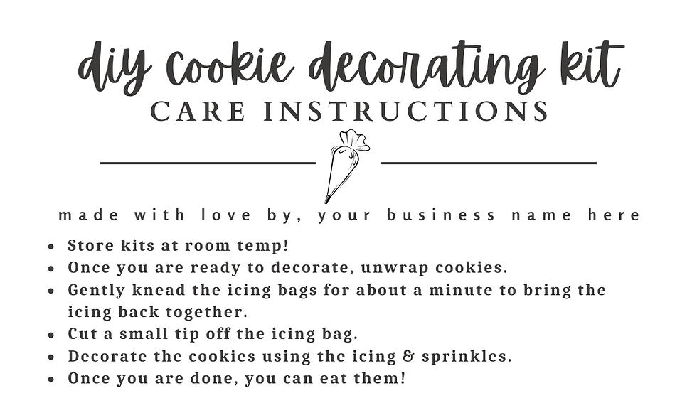 DIY Cookie Kit Instructions