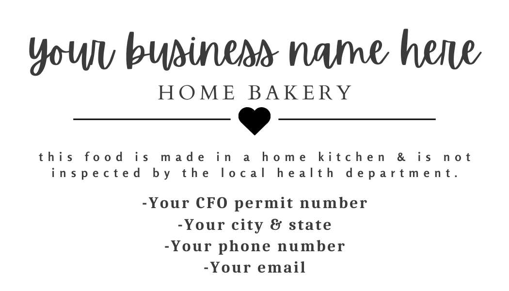 Home Baker label