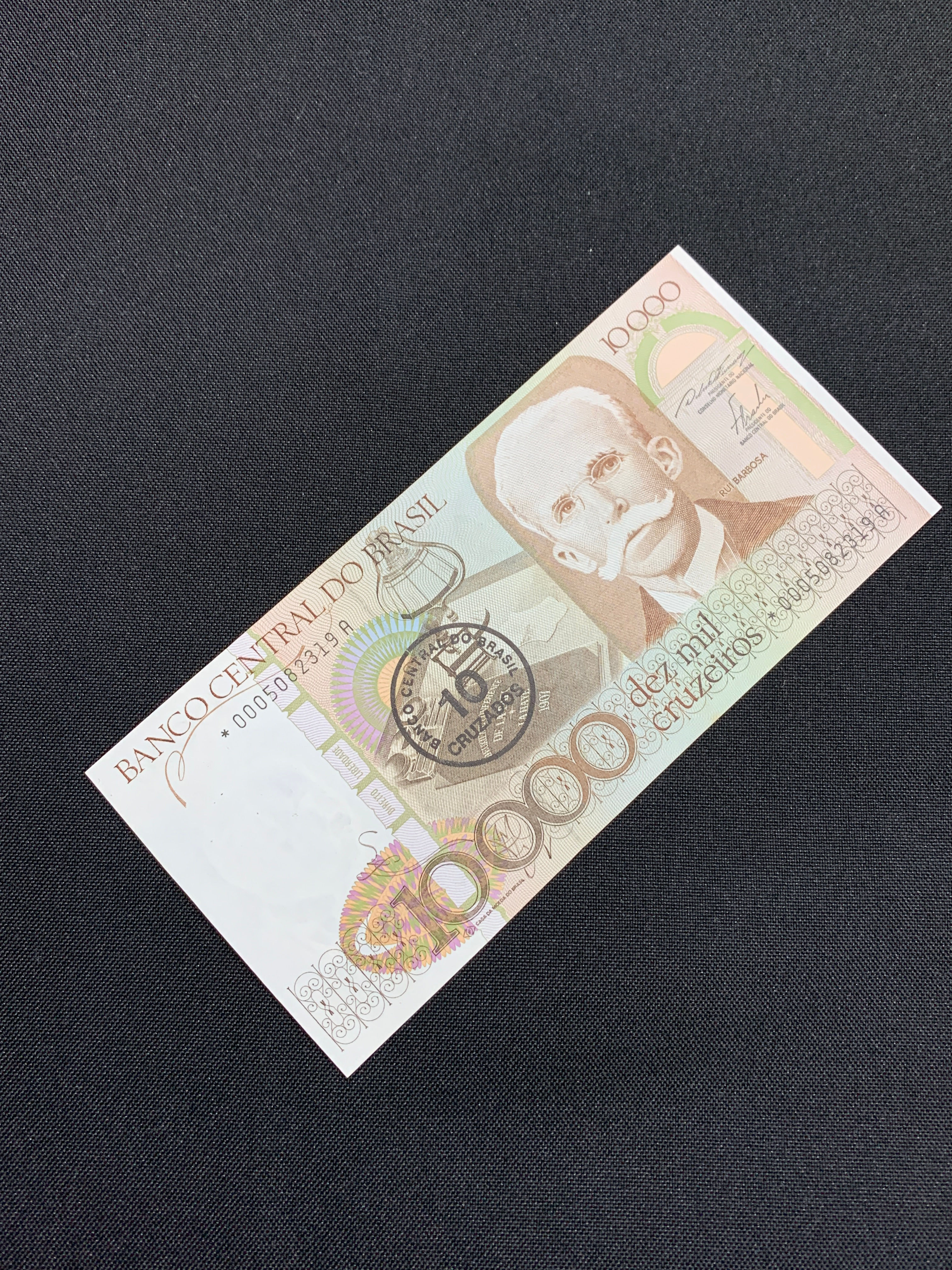 1 cédula de 10 Cruzados FE C177a (c/ carimbo e asterisco) - Brasil