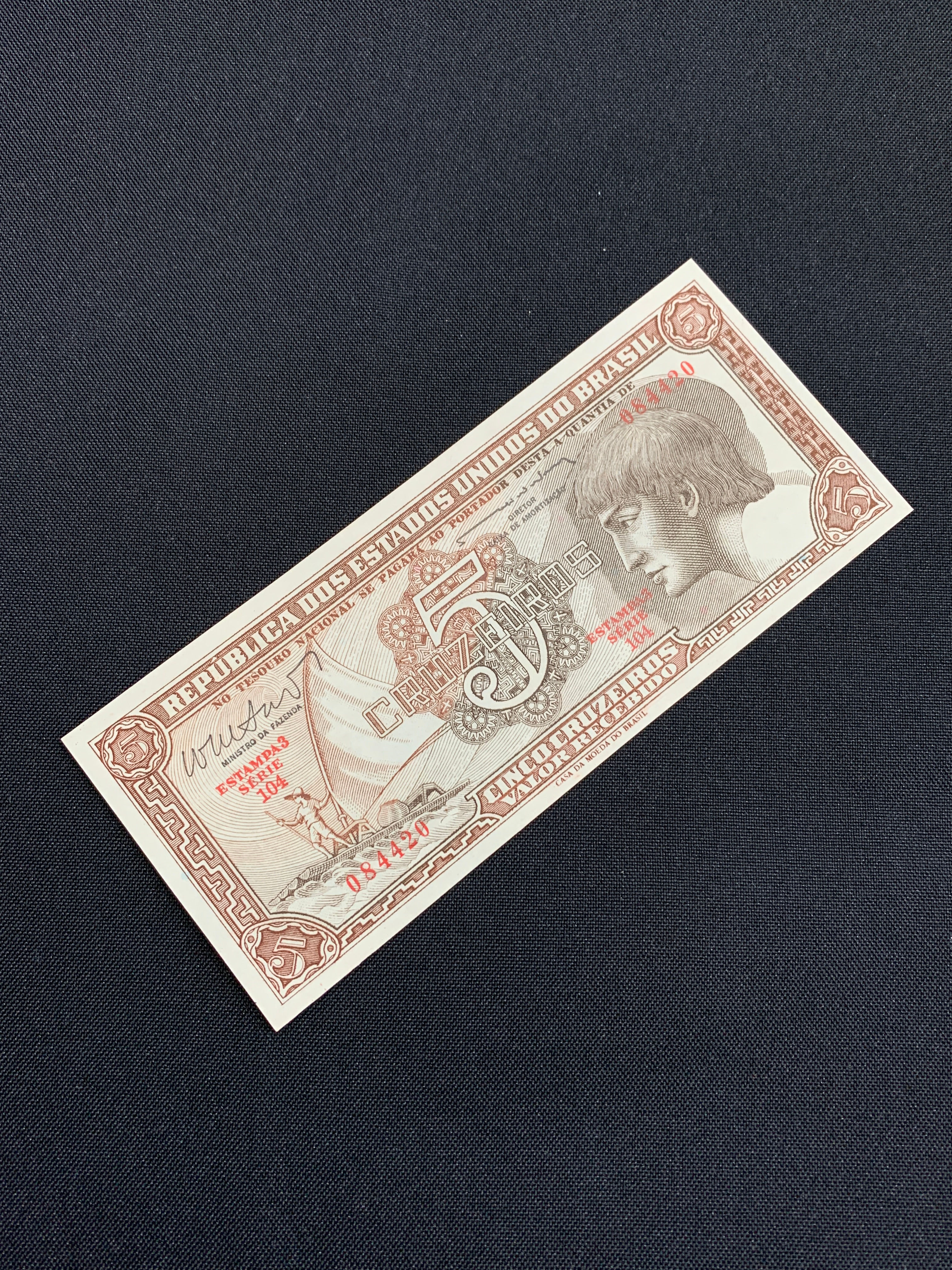 1 cédula de 5 cruzeiros 1961 C112 FE - Brasil