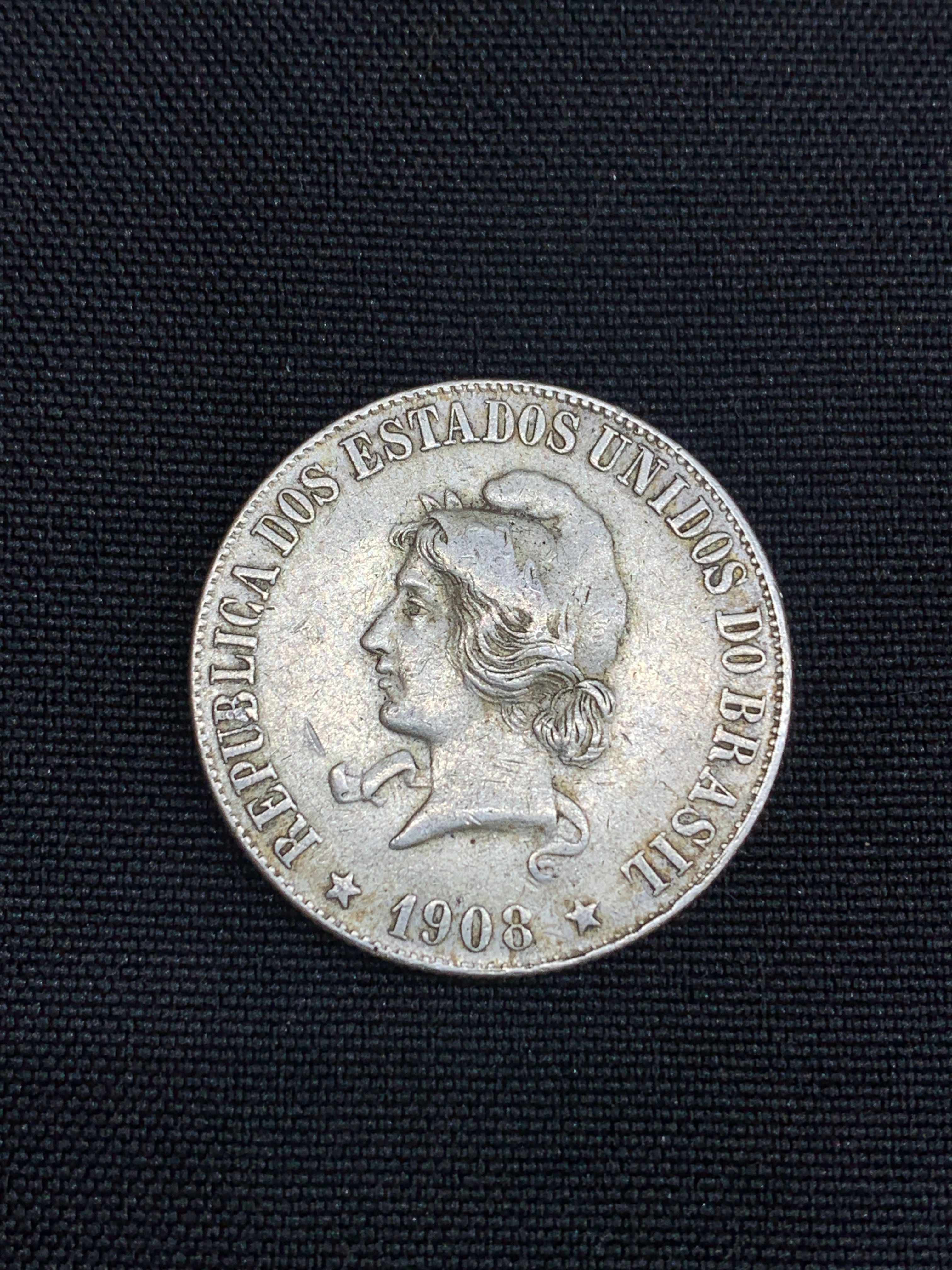 1 moeda de 2000 Réis - 1908 - Prata - P697 -  Brasil (cod. 120-A)