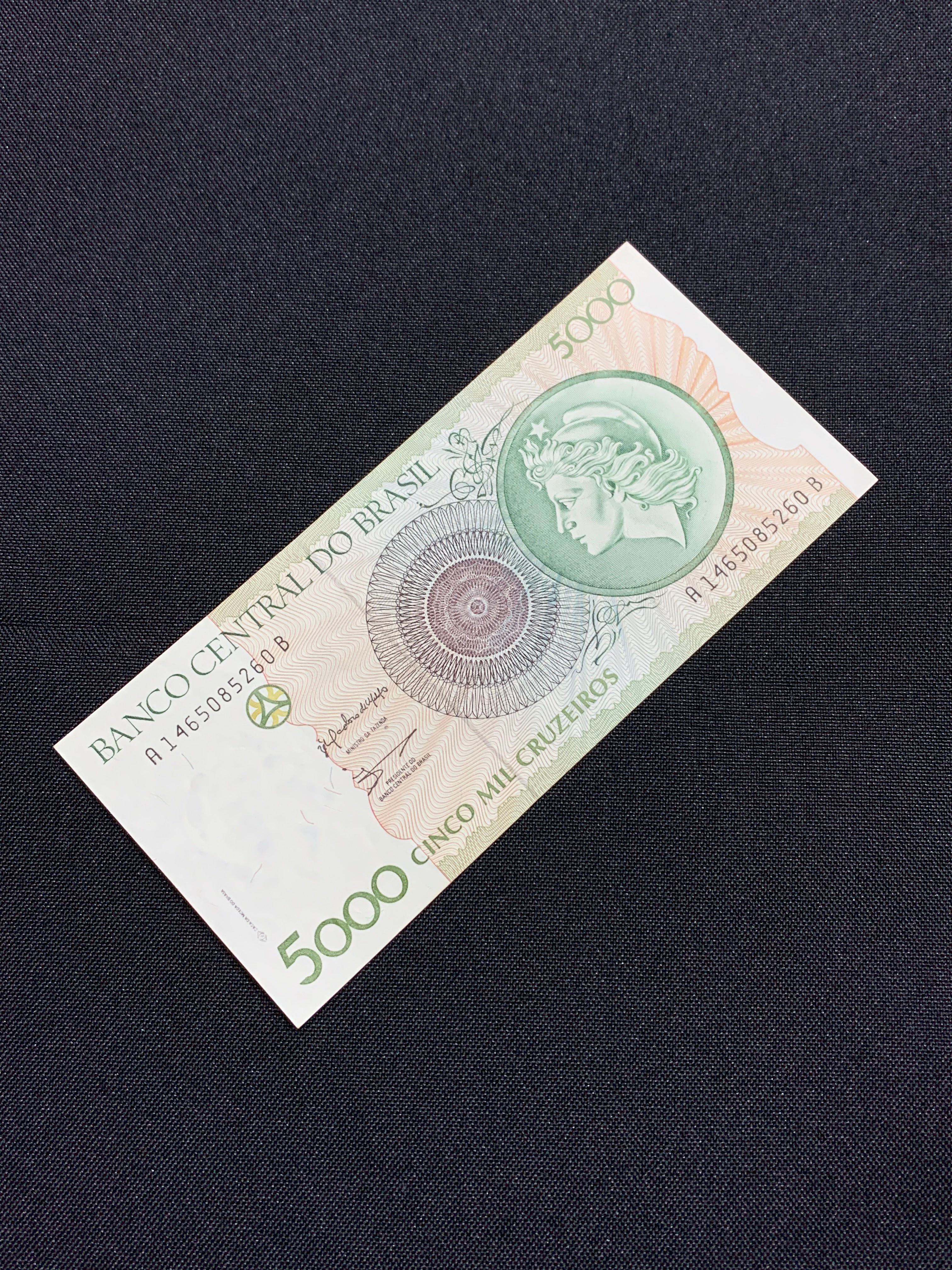 1 cédula de 5000 cruzeiros 1990 C222 MBC/SOB+ - Brasil