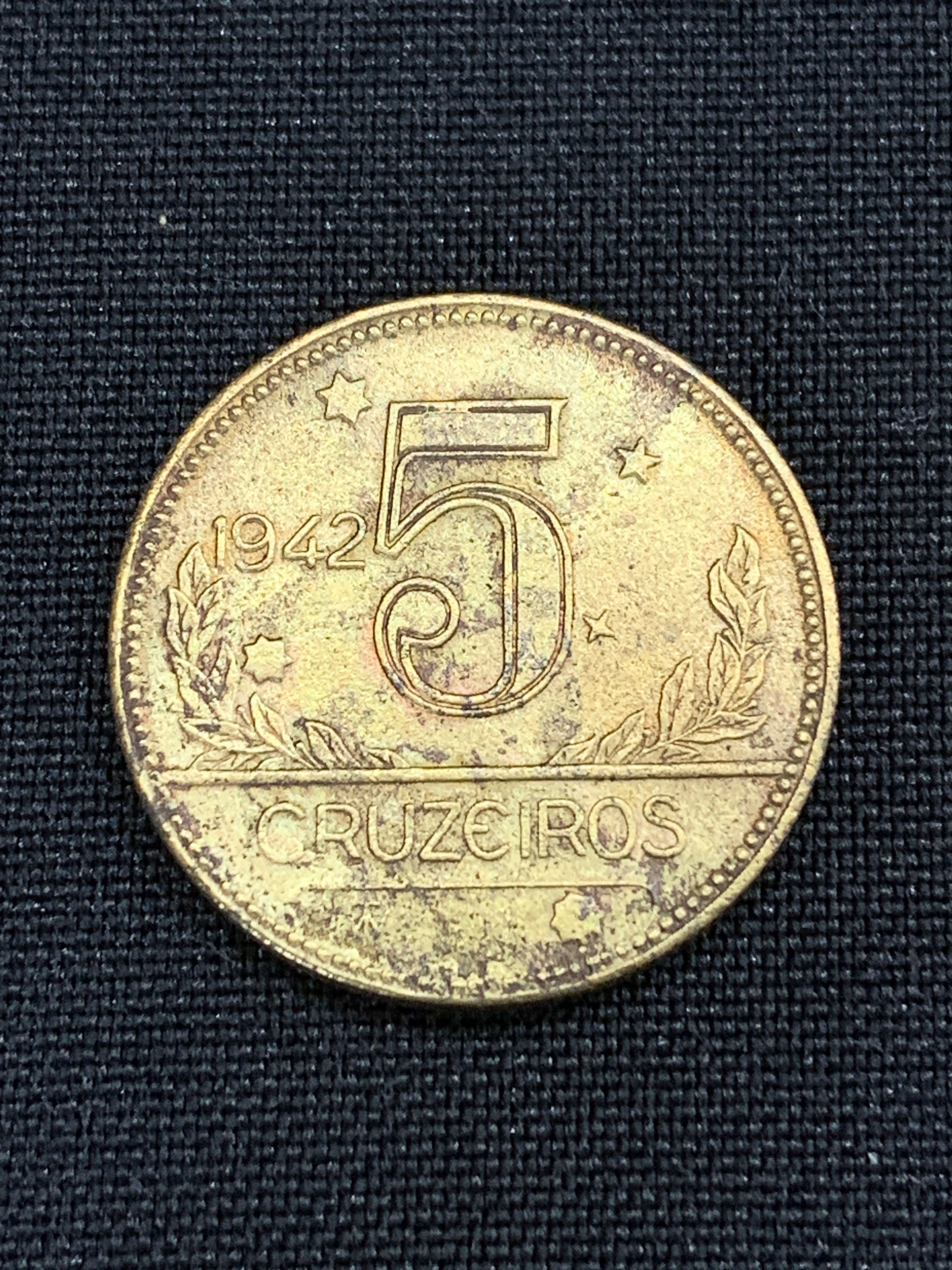1 moeda de 5 cruzeiros - 1942 - Brasil (Data difícil)