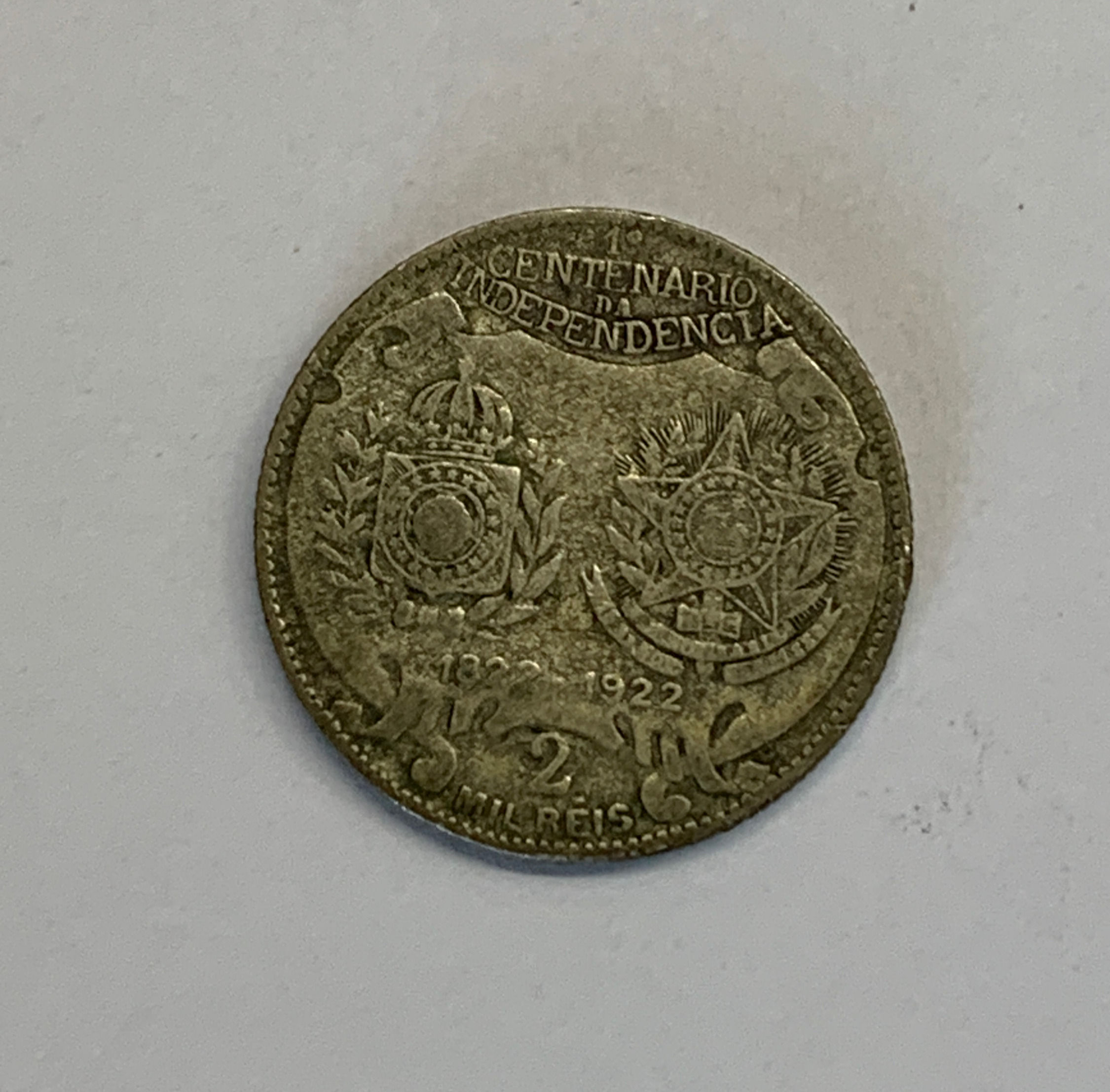 1 moeda 2000 réis - ano 1922 (prata)