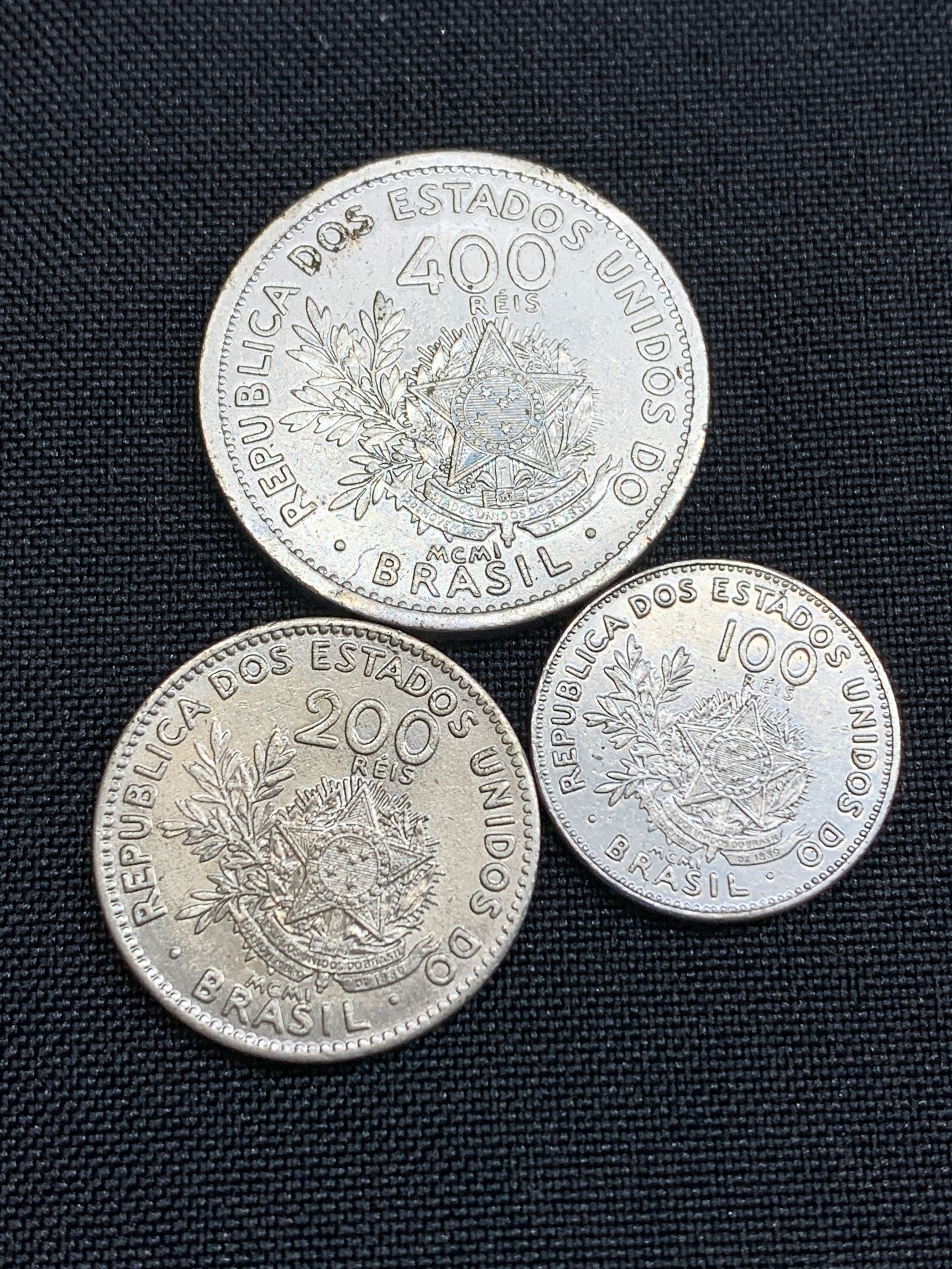 Série de 100-200-400 réis de 1901 (MCMI) (SOB/FC)