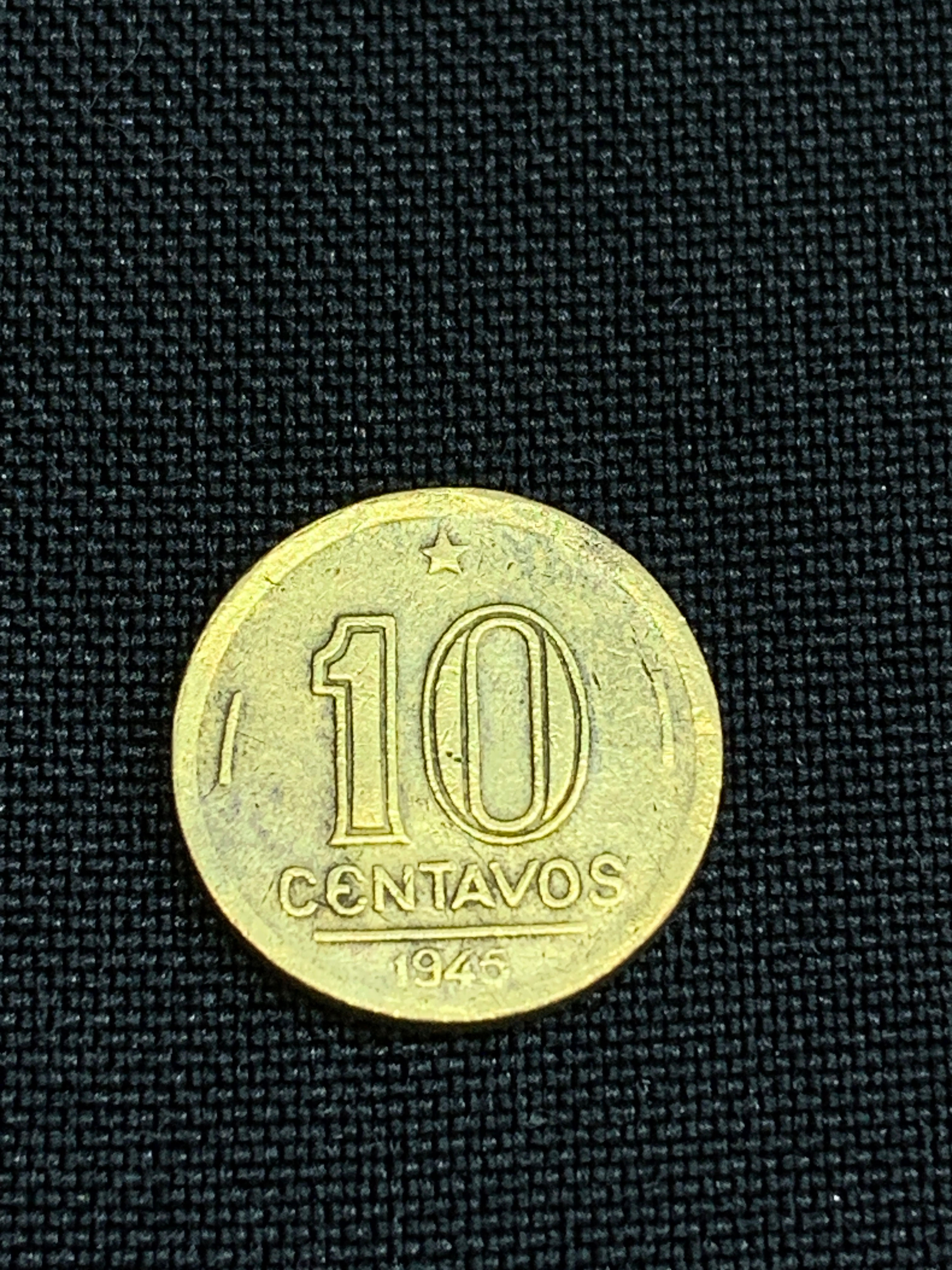 1 moeda de 10 centavos - 1945 - Bronze-Alumínio - Brasil (MBC)