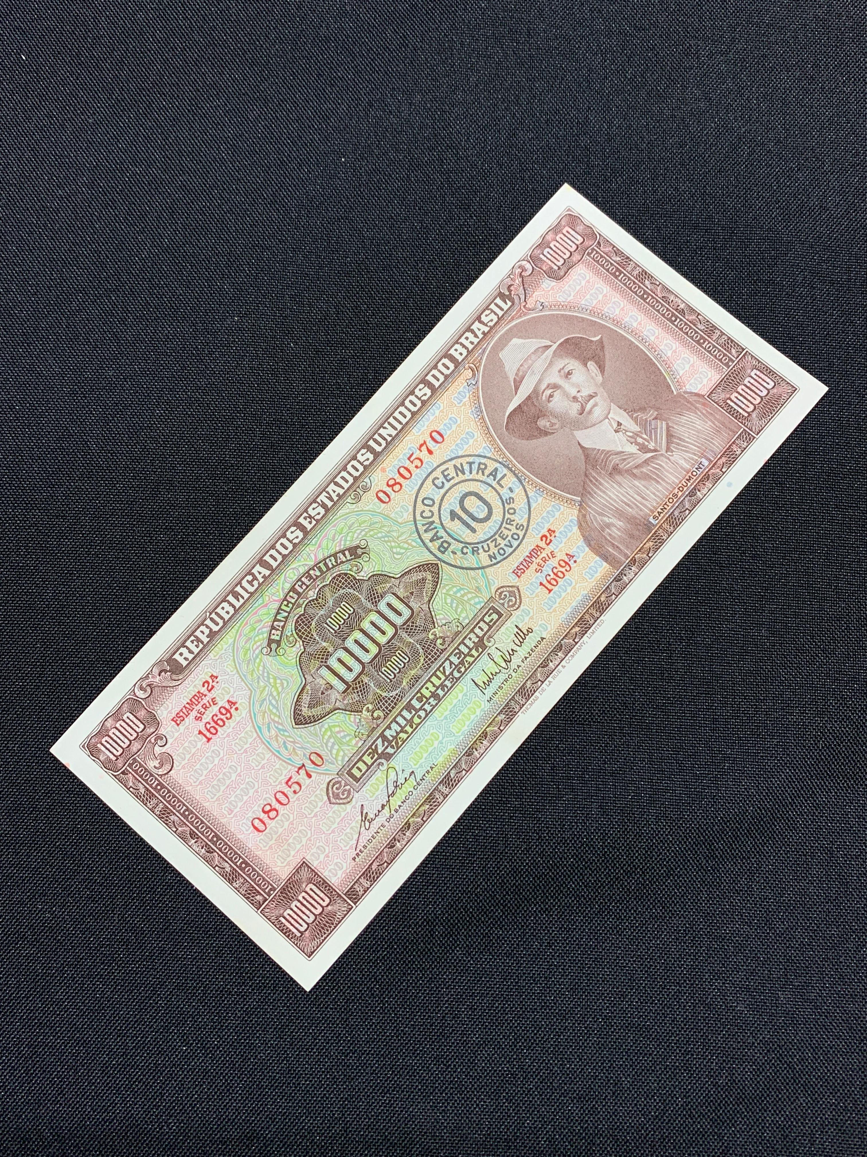 1 cédula de 10000 cruzeiros 1967 C128 FE (c/ carimbo) - Brasil - Brasil