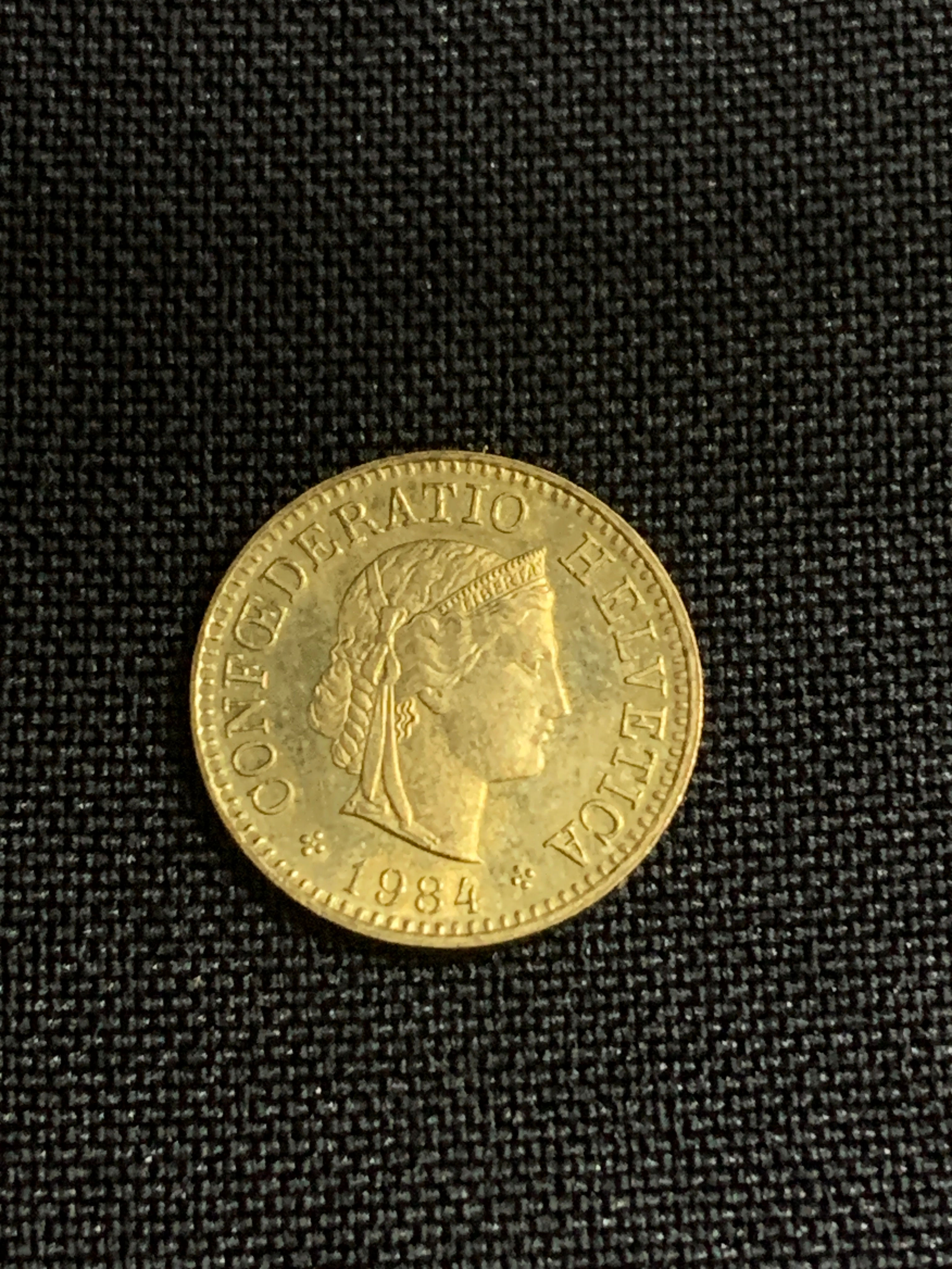 1 moeda de 5 rappen - 1984 - Suíça (MBC)