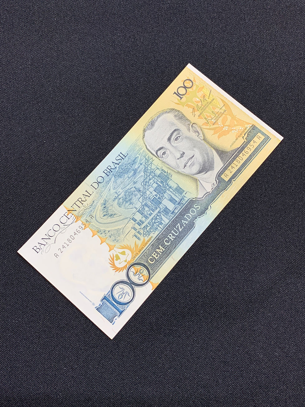 Miniatura: 1 cédula de 100 cruzados 1986 C187 FE - Brasil