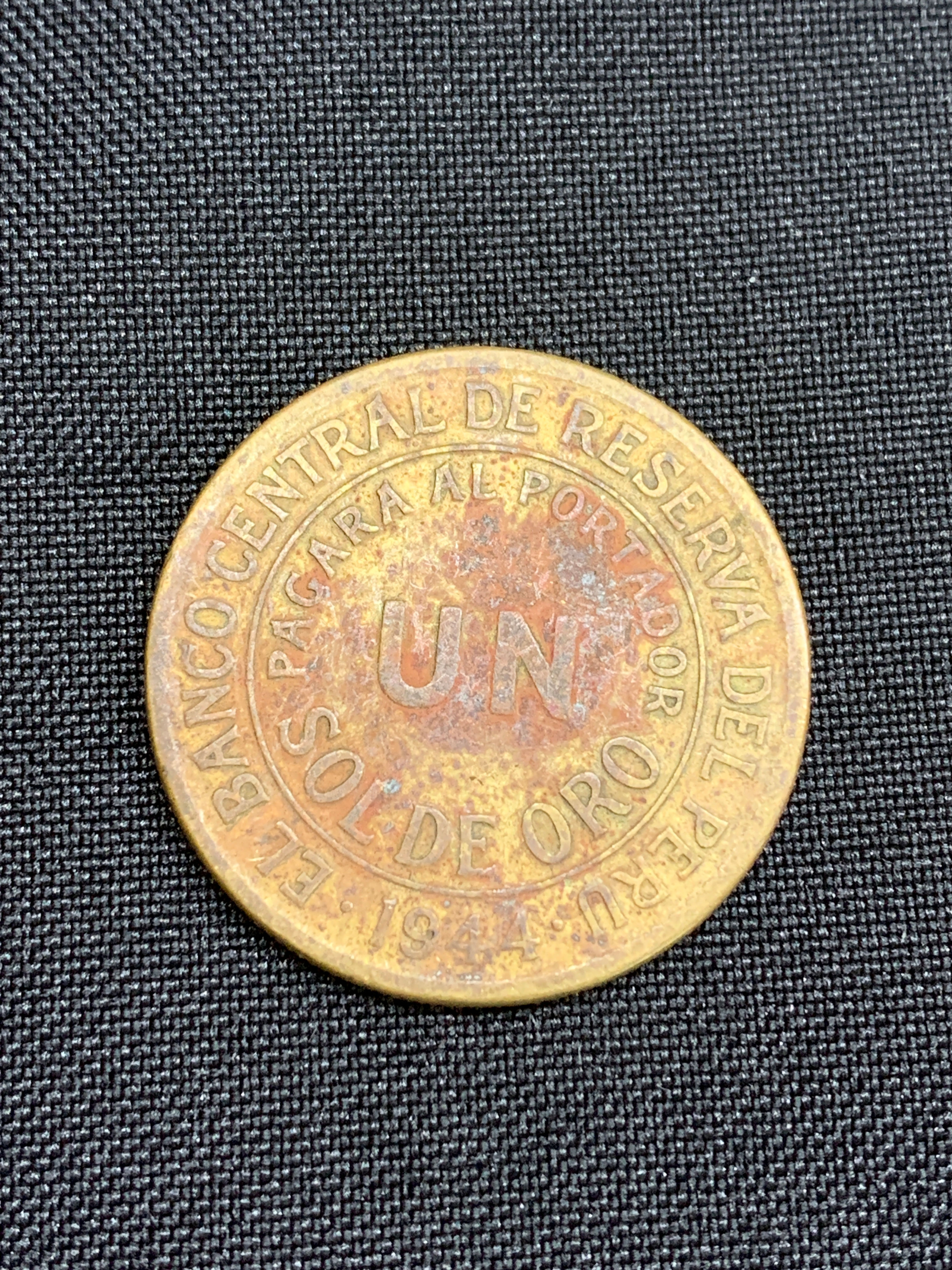 1 Moeda de 1 Sol de Oro - 1944 - Peru