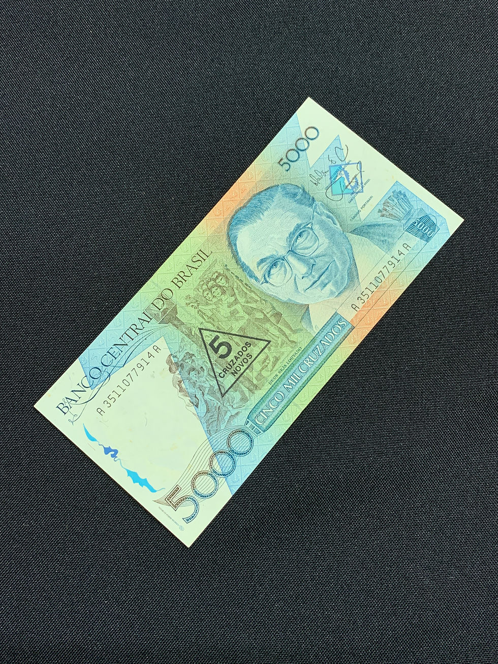 Miniatura: 1 cédula de 5000 cruzados 1989 C200 FE - Brasil (c/ carimbo)