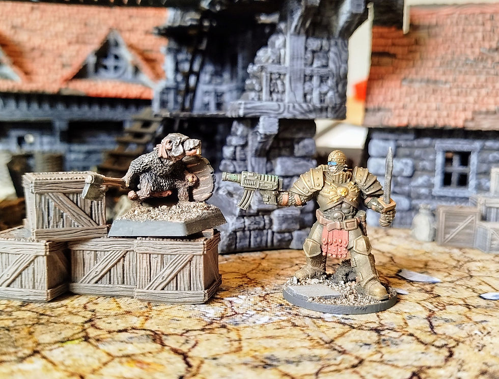 Rat-Kin versus Thunder Warrior: I think this matchup is a little unfair... (this is from a recent game of The Doomed)