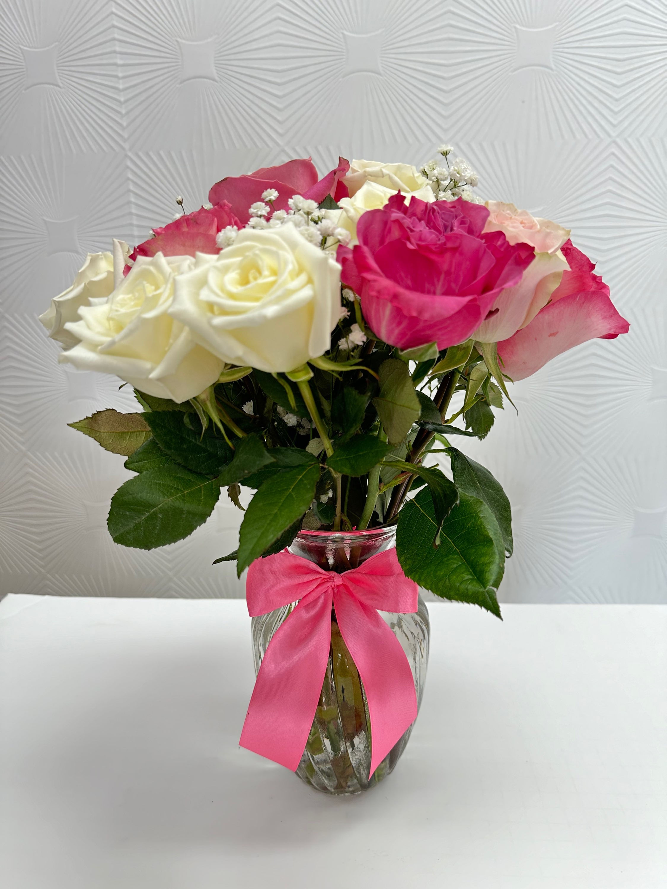 Pink & White Rose Bouquet