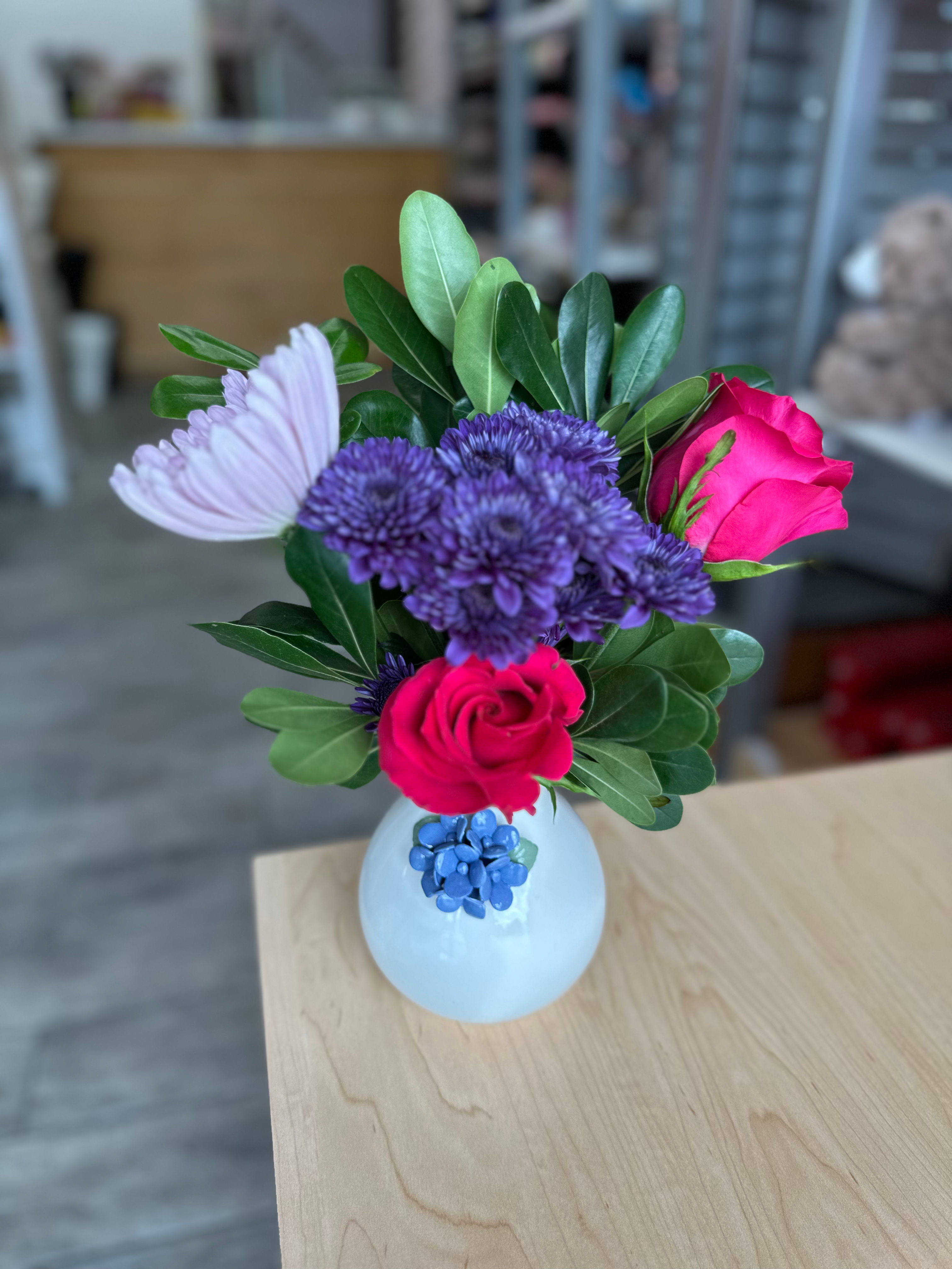 Blue Flower Ceramic Vase