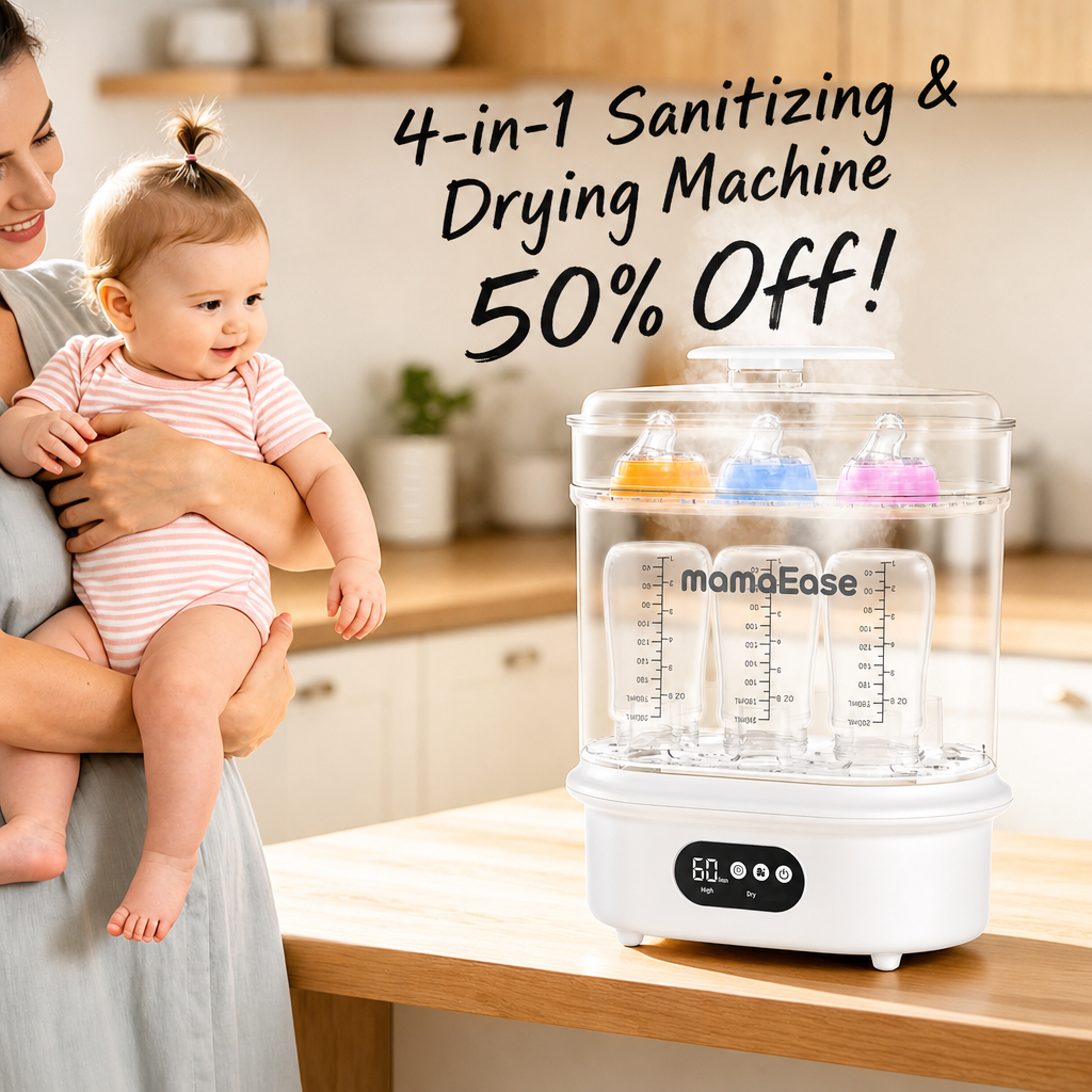 Bottle Sanitizer 4-in-1 Fast Electric Sanitizing & Drying Machine | BPA-Free Food-Grade Material,and Waterless Low-Temperature Hot Air, HEPA Filter, 72H Storage, 6-Bottle Capacity