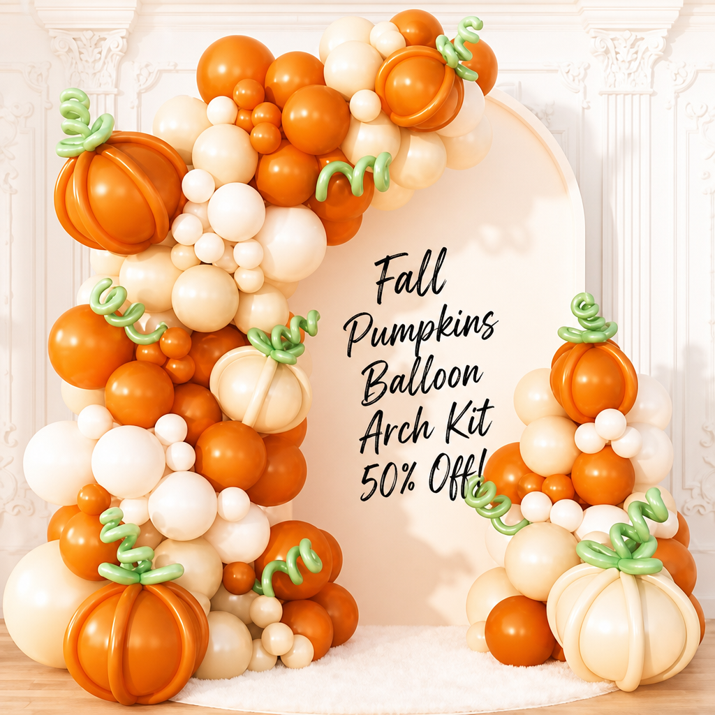 CROSSFINGERS Fall Pumpkins Balloon Arch Kit Baby Shower Decoration | Orange Sand White Balloons Balloons Garland Kit, for Thanksgiving Halloween Autumn Little Pumpkin Birthday Wedding Decor