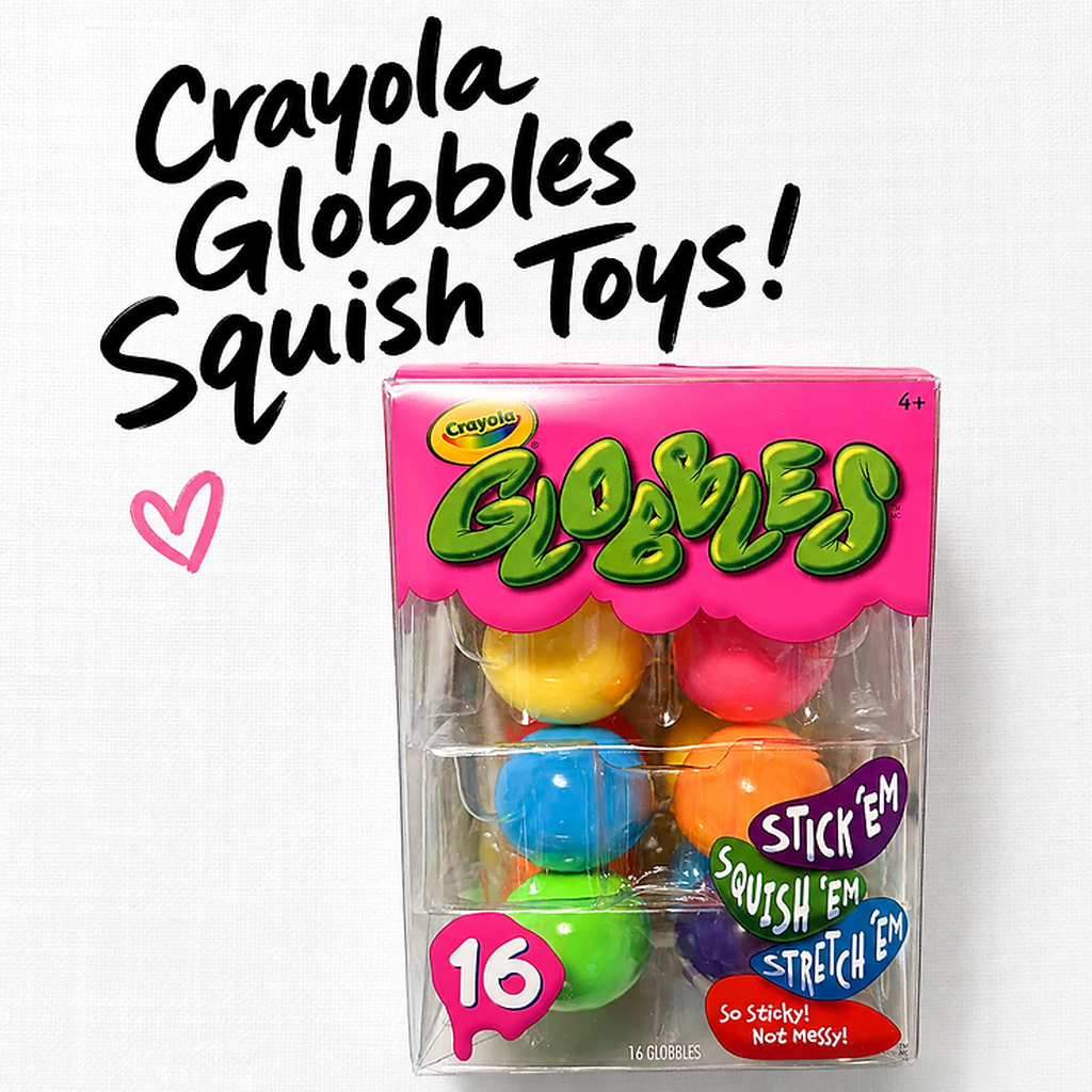 Crayola Globbles Squish Toys (16ct), Sticky Stress Ball for Adults & Kids, Squishy Balls, Calming Sensory Gift for Stress Relief