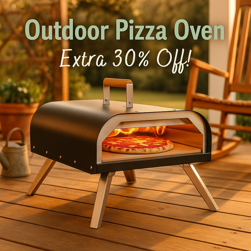WOOCIT Pizza Oven Outdoor 12" Multi-Fuel – Wood Fire & Propane Pizza Oven (Burner Sold Separately), Outdoor Pizza Oven Reaches 720°F with Pizza Stone & Peel, Portable for Backyard, Camping, Tailgating