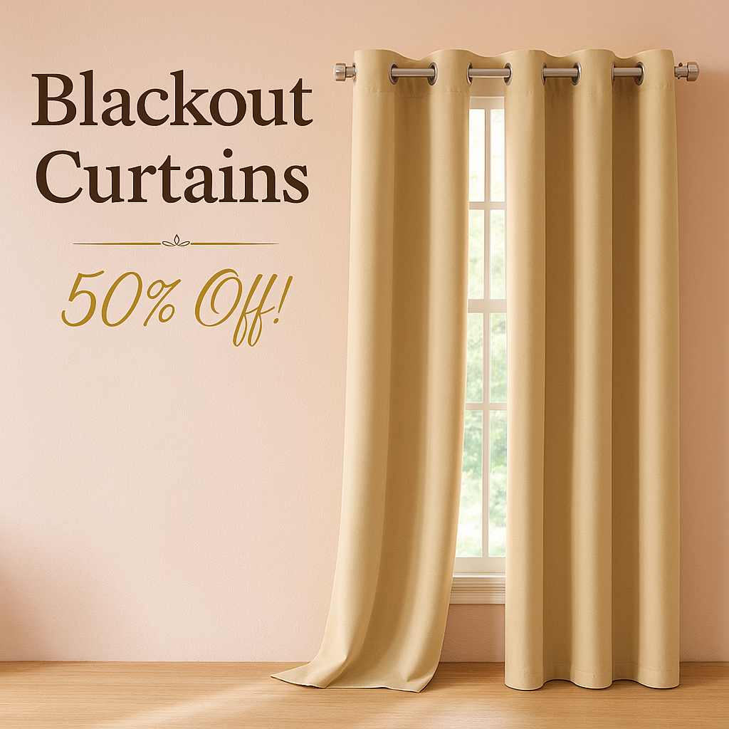 LA PALMA Thermal Insulated Blackout Darkening Grommet Living Room Curtains Window Drapes for Bedroom Pack of 2 Panels