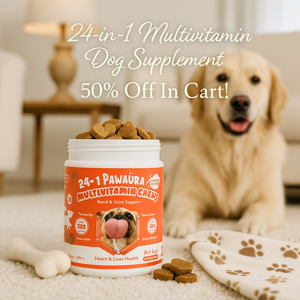 24-in-1 Multivitamin Dog Supplement, 300 Soft Chews – Glucosamine & Chondroitin for Joint Support, Probiotics for Gut Health, Omega Fish Oil for Skin & Coat, Daily Dog Vitamins