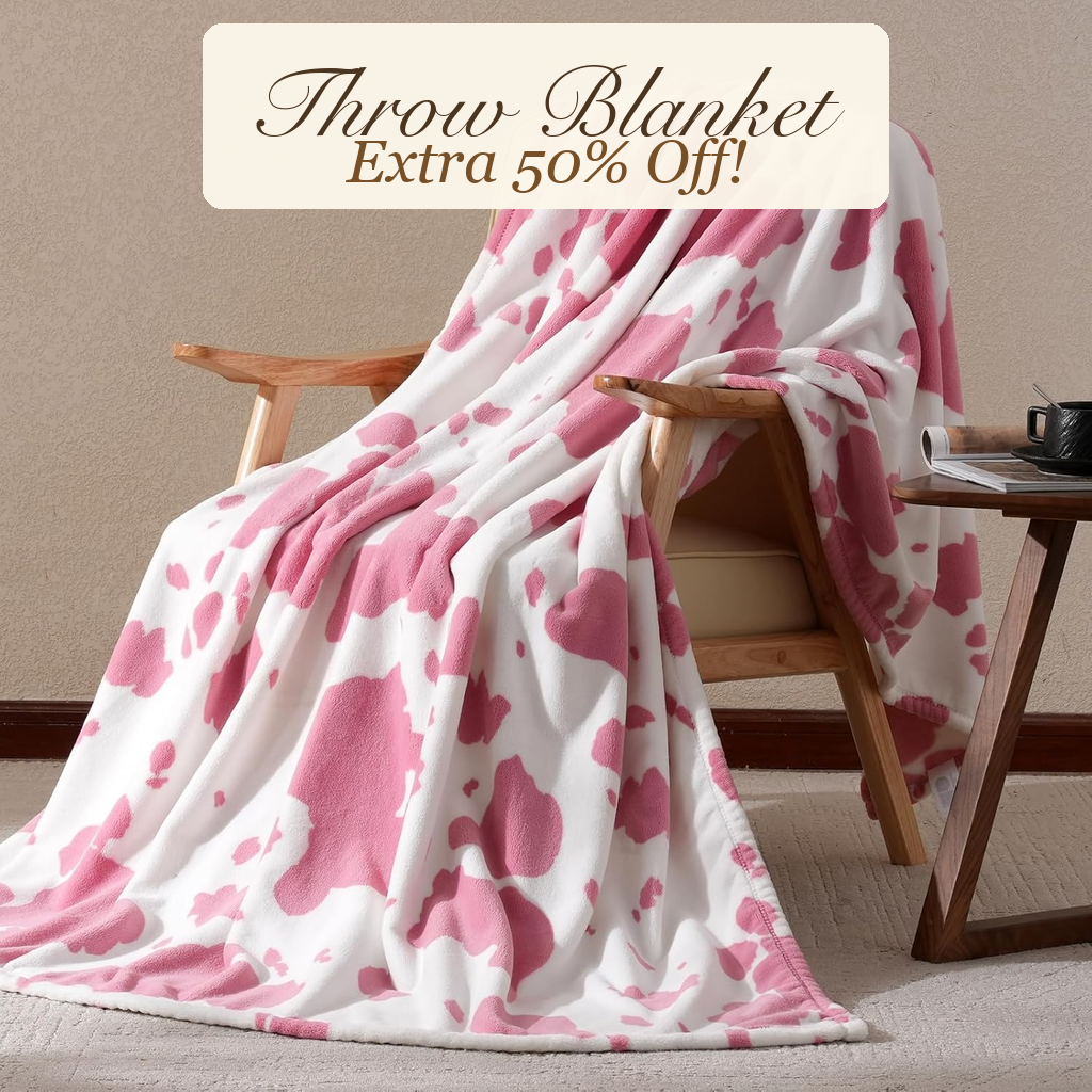 Cozy Bliss Cow Print Throw Blanket for Bed - Super Fuzzy Thick Soft Warm Fleece Blankets for Couch & Room Décor, for Women Men Girls Kids, Black & White Queen Size 90"*90"