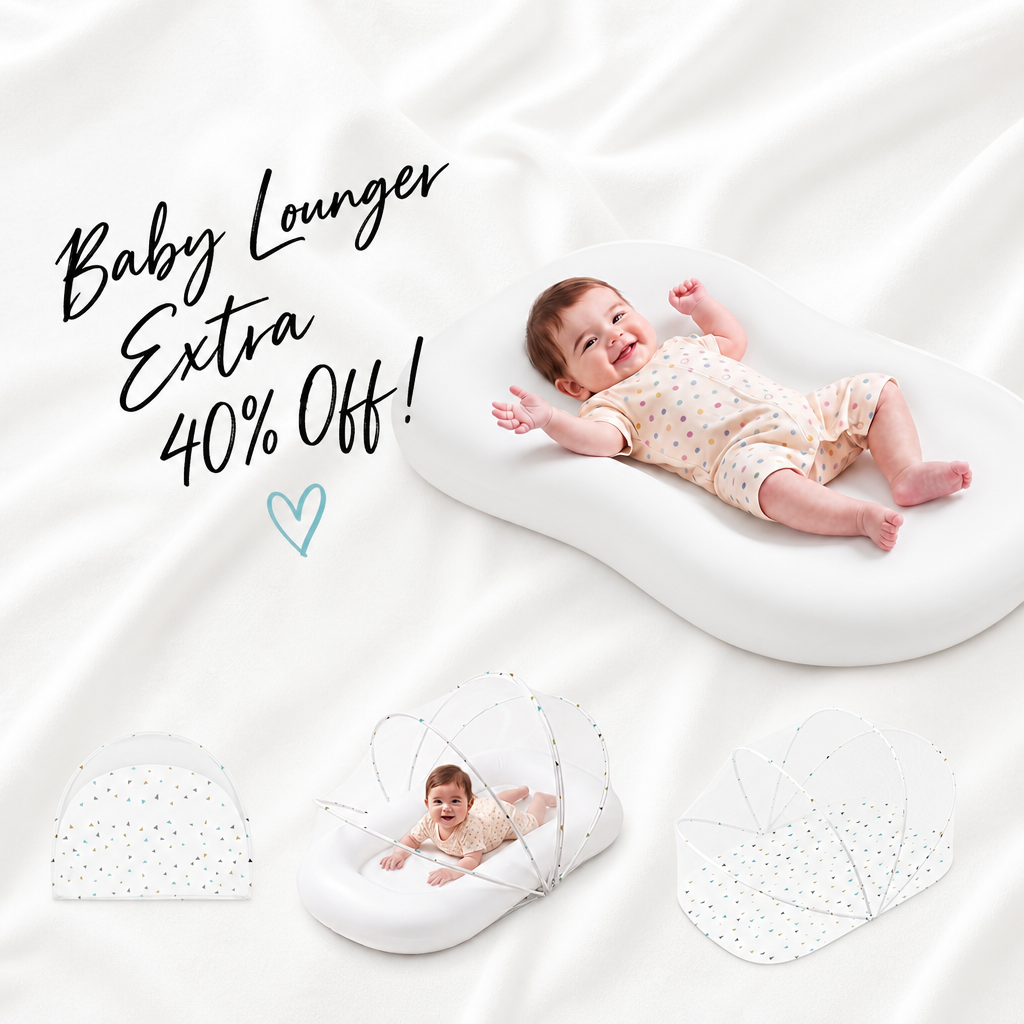 UMEIJA Baby Lounger with Net Cover, 360° Protective Infant Support Cushion
