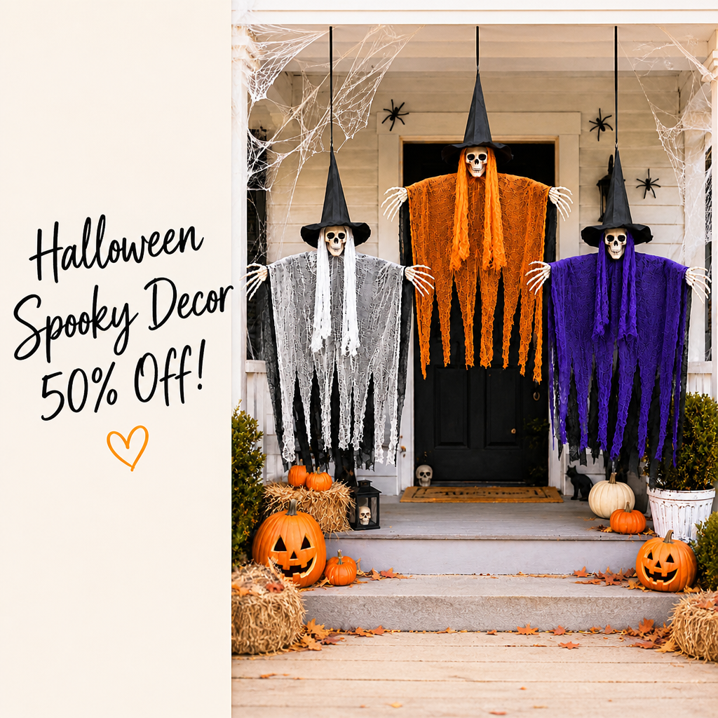 Bearhug Halloween Hanging Ghost Decorations, 3 Pack Scary Reaper Decor