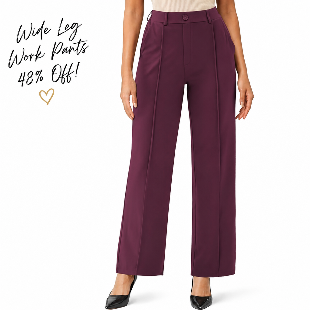 DLOODA Womens Dress Pants Wide Leg Work Pants Business Casual Outfits