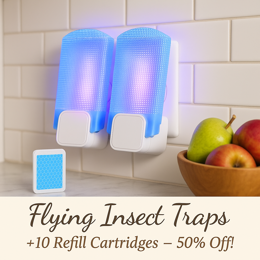 2 Flying Insect Traps+10 Refill Cartridges, 2026 2nd Gen, Fruit Fly Trap Indoor, Gnat Killer Plug-in, Multi-Spectrum LED Flying Insect Trap, No-Mess Bug Zapper, 7*24hrs Pest Control, Plant & Pet Safe