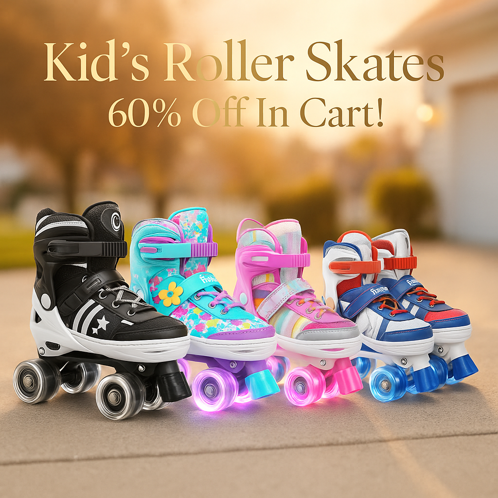 SULIFEEL Rainbow Unicorn 4 Size Adjustable Roller Skates for Girls Boys for Kids Ages 3-5 5-8 6-12 Children Skates Indoor Outdoor