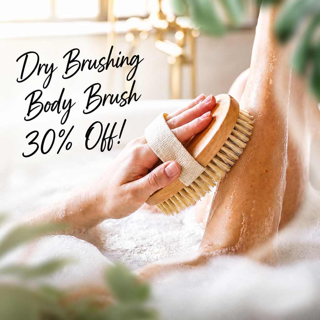 POPCHOSE Dry Brushing Body Brush, Natural Boar Bristle Exfoliating Brush