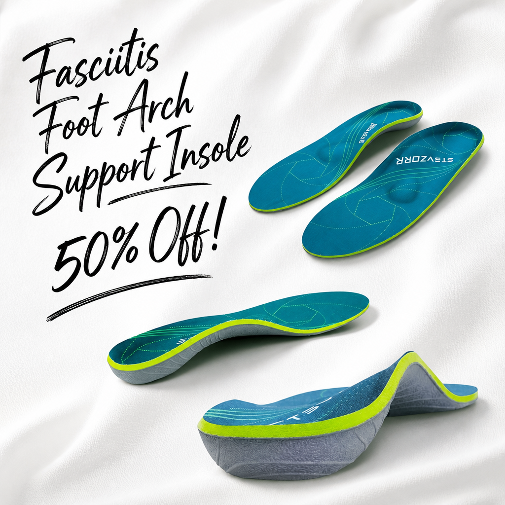 Full-Length Orthopedic Insoles for Plantar Fasciitis Arch Support for Flat Feet Heel Spurs and Foot Pain Running Shock Absorption Inserts