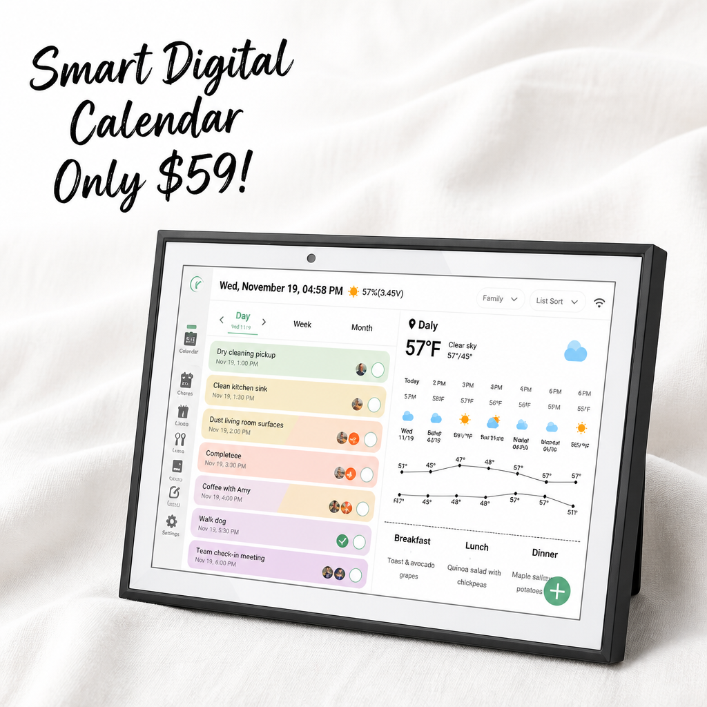 Digital Calendar Wall Touch Screen-Smart Electronic Photo Frame 10.1"