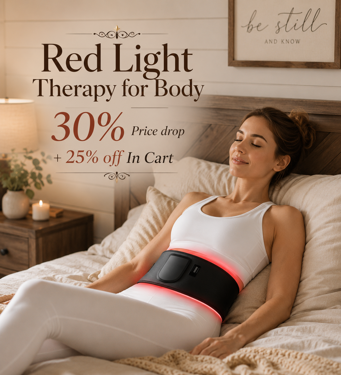 Red Light Heating for Body: RAYOCON 5 Light Levels Light Heat Belt Wrap for Back/Waist 660nm & 850nm Led Beads with Timer