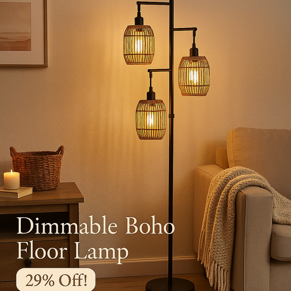 ROTTOGOON Dimmable Boho Floor Lamp